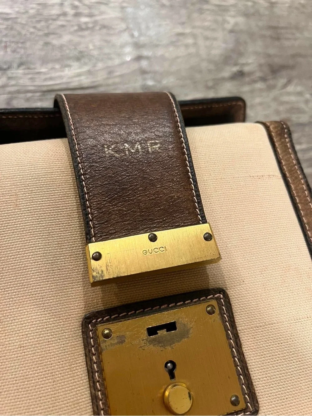 Vintage Gucci Briefcase Canvas Bag